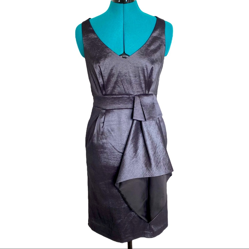 BCBGMAXAZRIA Max and Cleo Metallic Grey Cocktail Dress Formal Womens size 6 NWT